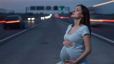 تركني زوجي على جانب طريق سريع وأنا ألد طفله حصرياً